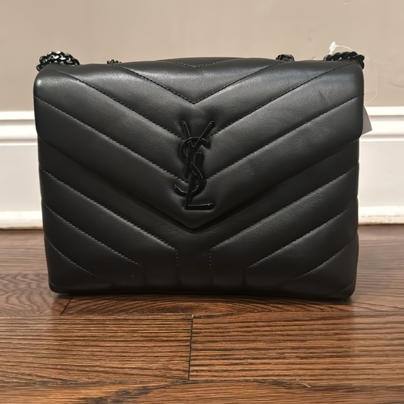 Yves Saint Laurent Black Chevron Shoulder Bag - Picture 9 of 15